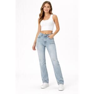 Seven 7 Women's Jeans Light Wash Distressed. Size 8